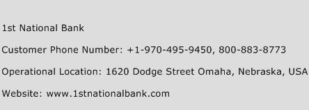 1st National Bank Phone Number Customer Service