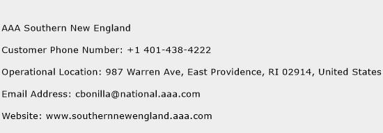 AAA Southern New England Phone Number Customer Service
