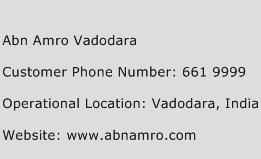 ABN AMRO Vadodara Phone Number Customer Service