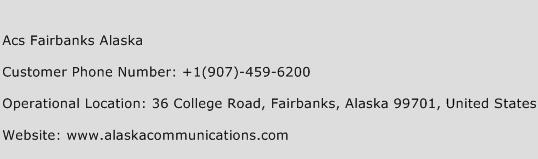 ACS Fairbanks Alaska Phone Number Customer Service