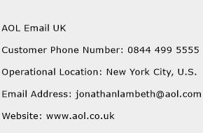 AOL Email UK Phone Number Customer Service
