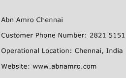 Abn Amro Chennai Phone Number Customer Service