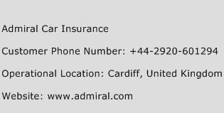 Admiral Car Insurance Phone Number Customer Service