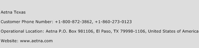 Aetna Texas Phone Number Customer Service