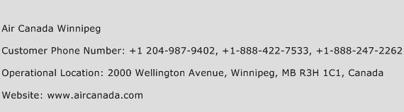 Air Canada Winnipeg Phone Number Customer Service