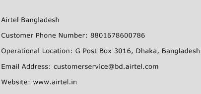 Airtel Bangladesh Phone Number Customer Service