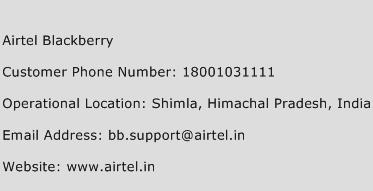 Airtel Blackberry Phone Number Customer Service