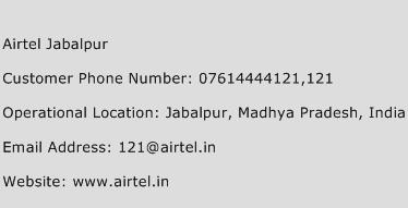 Airtel Jabalpur Phone Number Customer Service