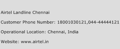 Airtel Landline Chennai Phone Number Customer Service