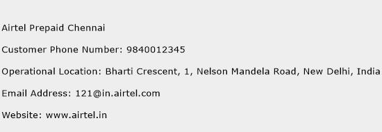 Airtel Prepaid Chennai Phone Number Customer Service