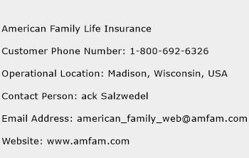 American Family Life Insurance Phone Number Customer Service
