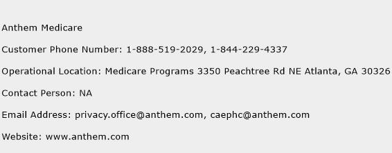 Anthem Medicare Phone Number Customer Service