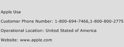 Apple Usa Phone Number Customer Service