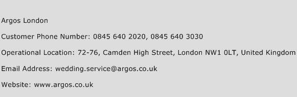 Argos London Phone Number Customer Service