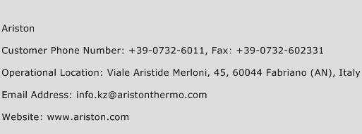 Ariston Phone Number Customer Service