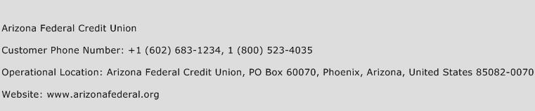 Arizona Federal Credit Union Phone Number Customer Service