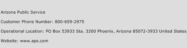 Arizona Public Service Phone Number Customer Service