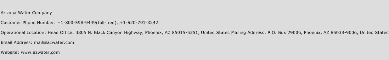 Arizona Water Company Phone Number Customer Service