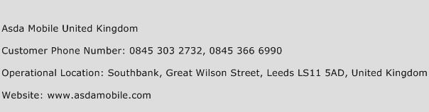 Asda Mobile United Kingdom Phone Number Customer Service