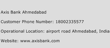 Axis Bank Ahmedabad Phone Number Customer Service