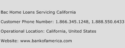 BAC Home Loans Servicing California Phone Number Customer Service