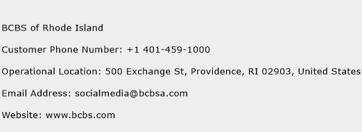 BCBS of Rhode Island Phone Number Customer Service
