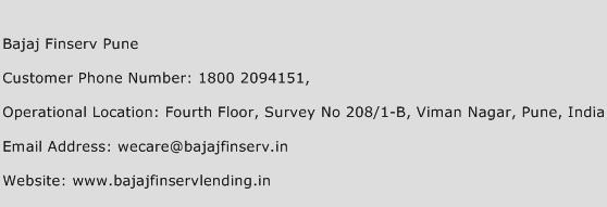 Bajaj Finserv Pune Phone Number Customer Service