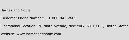 Barnes and Noble Phone Number Customer Service