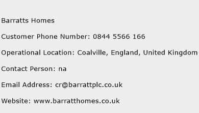 Barratts Homes Phone Number Customer Service