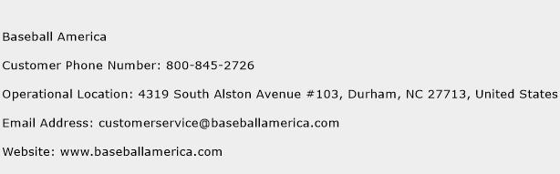 Baseball America Phone Number Customer Service