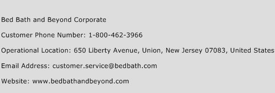 Bed Bath and Beyond Corporate Phone Number Customer Service