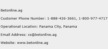 Betonline.ag Phone Number Customer Service