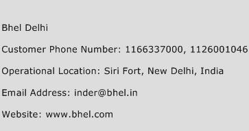 Bhel Delhi Phone Number Customer Service