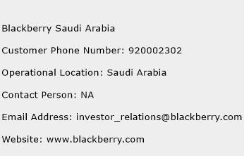 Blackberry Saudi Arabia Phone Number Customer Service