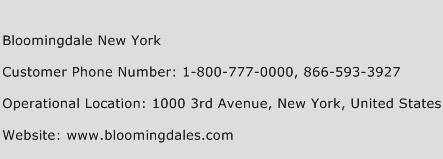 Bloomingdale New York Phone Number Customer Service