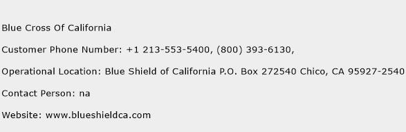 Blue Cross Of California Phone Number Customer Service