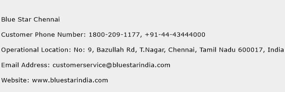 Blue Star Chennai Phone Number Customer Service