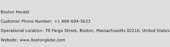 Boston Herald Phone Number Customer Service