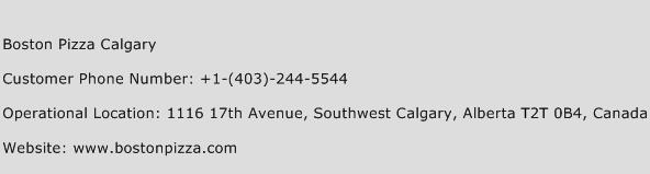 Boston Pizza Calgary Phone Number Customer Service