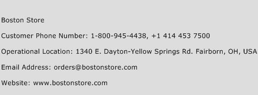 Boston Store Phone Number Customer Service