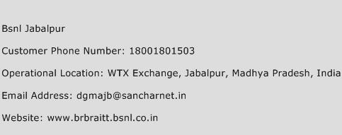 Bsnl Jabalpur Phone Number Customer Service