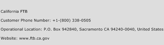 California FTB Phone Number Customer Service