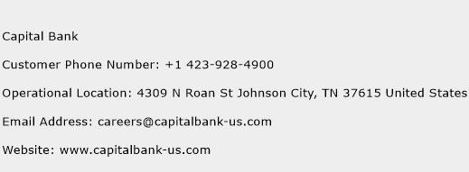 Capital Bank Phone Number Customer Service