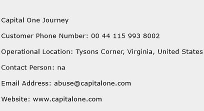 Capital One Journey Phone Number Customer Service