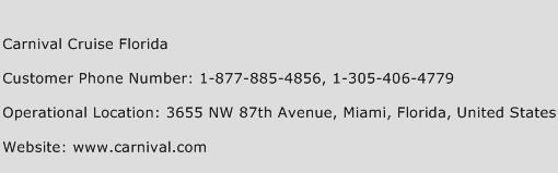 Carnival Cruise Florida Phone Number Customer Service