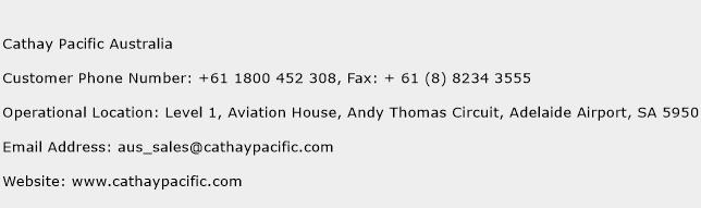 Cathay Pacific Australia Phone Number Customer Service