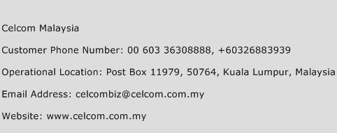 Celcom Malaysia Phone Number Customer Service