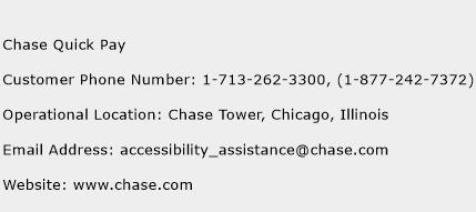 Chase Quick Pay Phone Number Customer Service