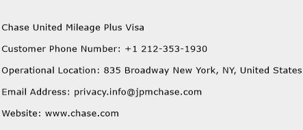 Chase United Mileage Plus Visa Phone Number Customer Service