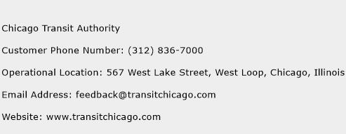 Chicago Transit Authority Phone Number Customer Service